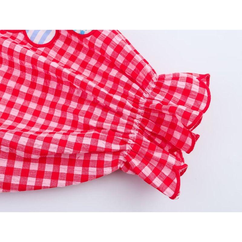 Kaslead New Women Clothes Western Style Fashion Simple Love Heart Plaid Embroidery Lace-up Shirts