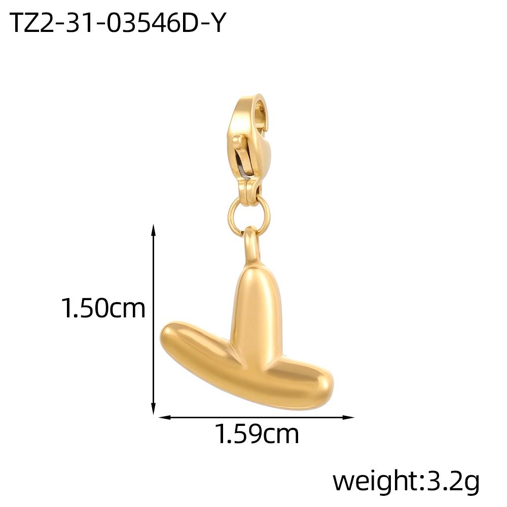 CARLIDANA 3PCS Bubble Letter Jewelry Pendant A-Z Stainless Steel Lobster Clasp Gold Color Bracelet Alphabet Charms Accessories