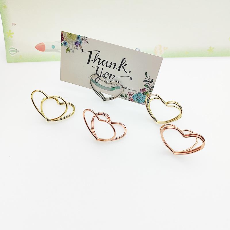 Heart-Shaped Double-Layer Metal Holder for Sticky Notes, Photos, Table Numbers, and Business Cards