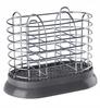Cutlery Drainer with Stand, 3 Compartments, Gray