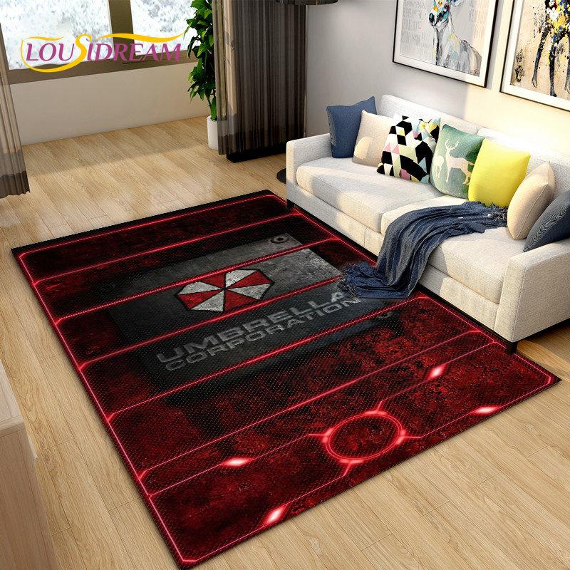Resident Evil Game Gamer Area Rug Large,Carpet Rug for Living Room Bedroom Sofa Doormat Decoration,Kitchen Non-slip Floor Mat 3D