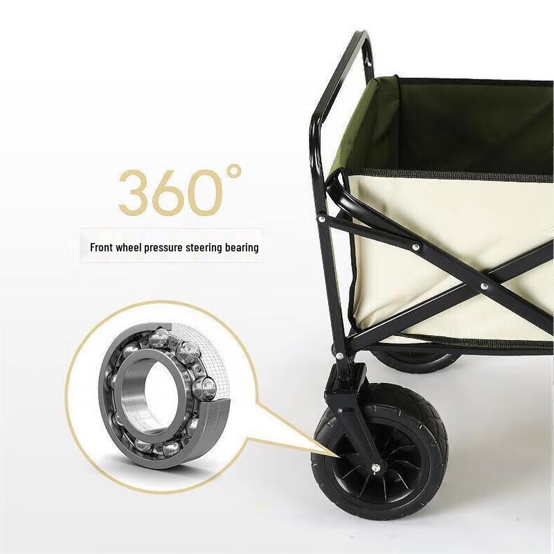 WEZHO Foldable Outdoor Camping Wagon with Off-Road Wheels