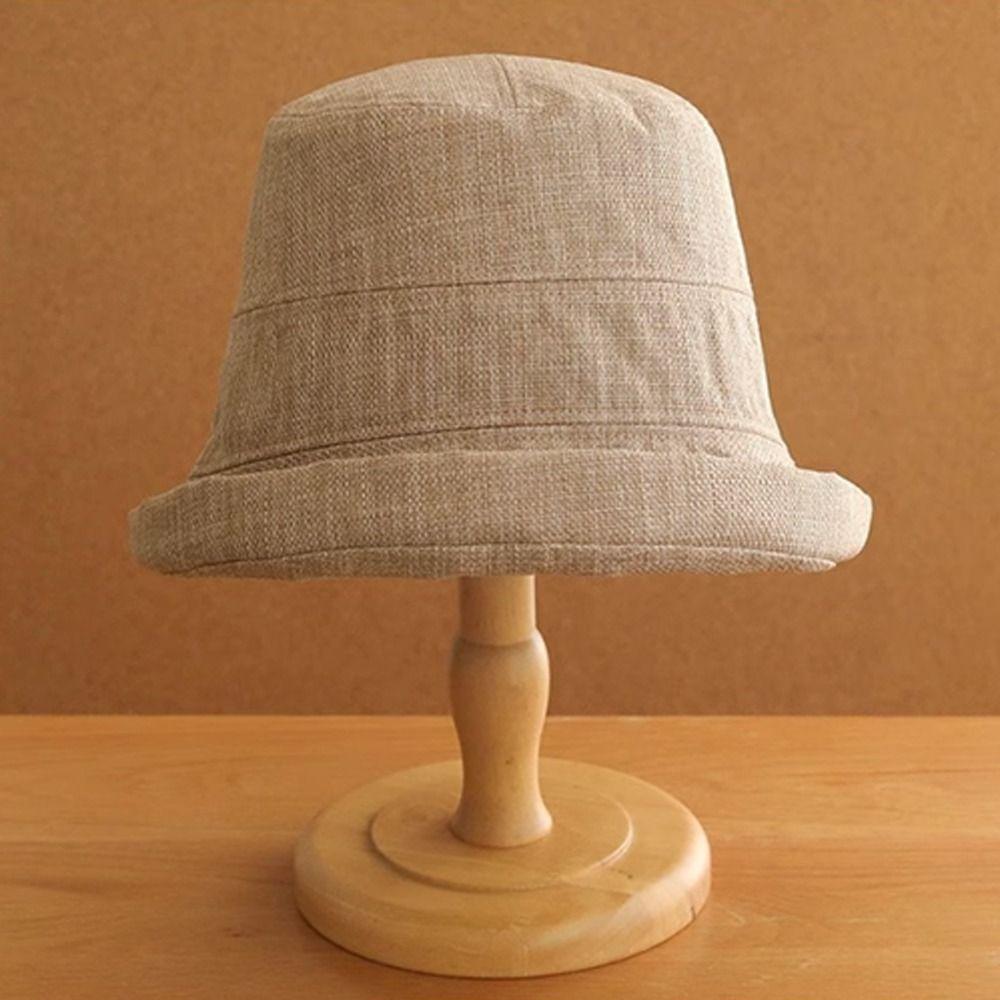 Roll Rim Fisherman Hat Linen Fedora Hat Portable Bucket Cap  Outdoor Sports