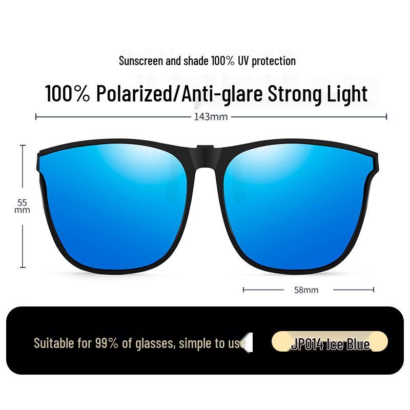 Occhiali da Sole Polarizzati Clip-On Ribaltabili da Uomo - Protezione UV per la Guida Giorno/Notte