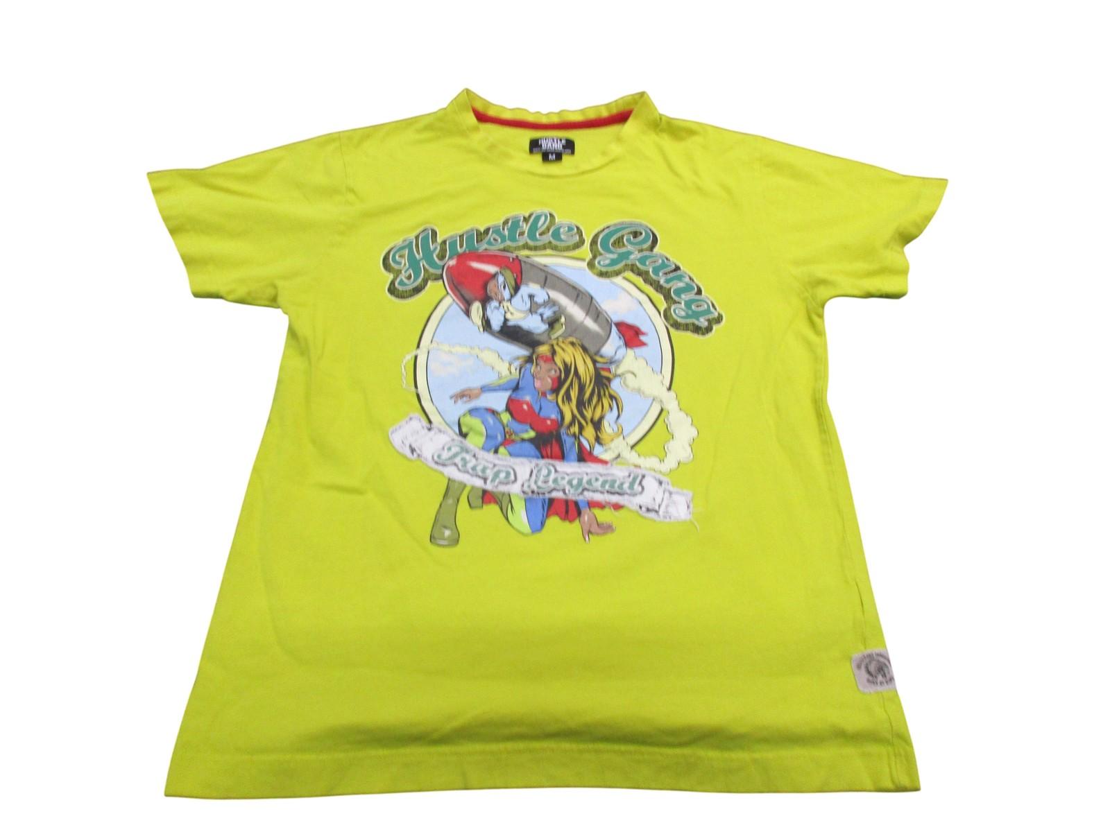 Hustle Gang Shirt Mens Medium Yellow Trap Legend Graphic Tee Superhero Comic Unisex T-Shirt XXXL