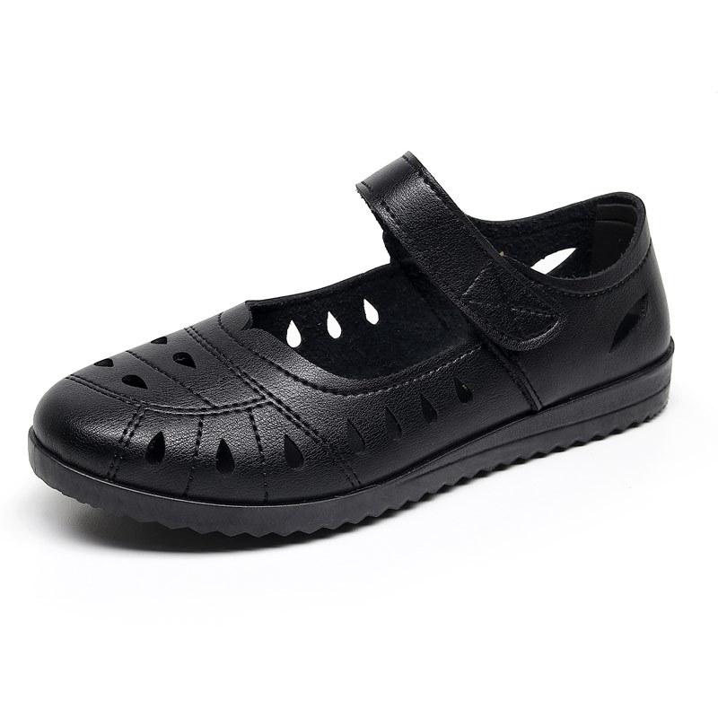 Spring new casual leather shoes for the elderly women's soft-soled soft-soled non-slip grandma shoes