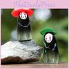 Man No Face Holding Umbrella Sitting Posture Hat Mini Model Ornament Desktop