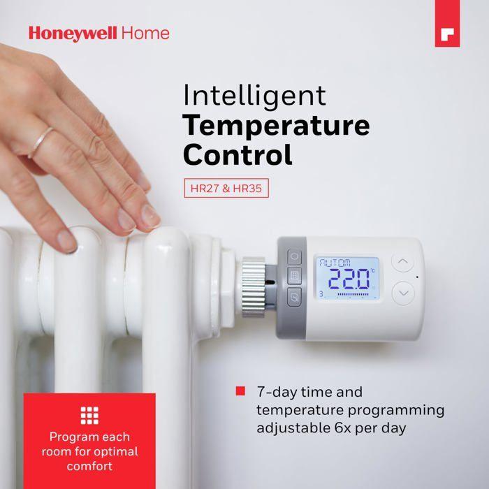 Elektronická hlavice radiátoru - honeywell home - hr27 - programovatelná - moderní design - úspora energie