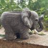 Resin Elephant Shaped Planter Cute Animal Flower Pot for Indoor Plants Small Cactus Pot for Office Home Desktop Decor