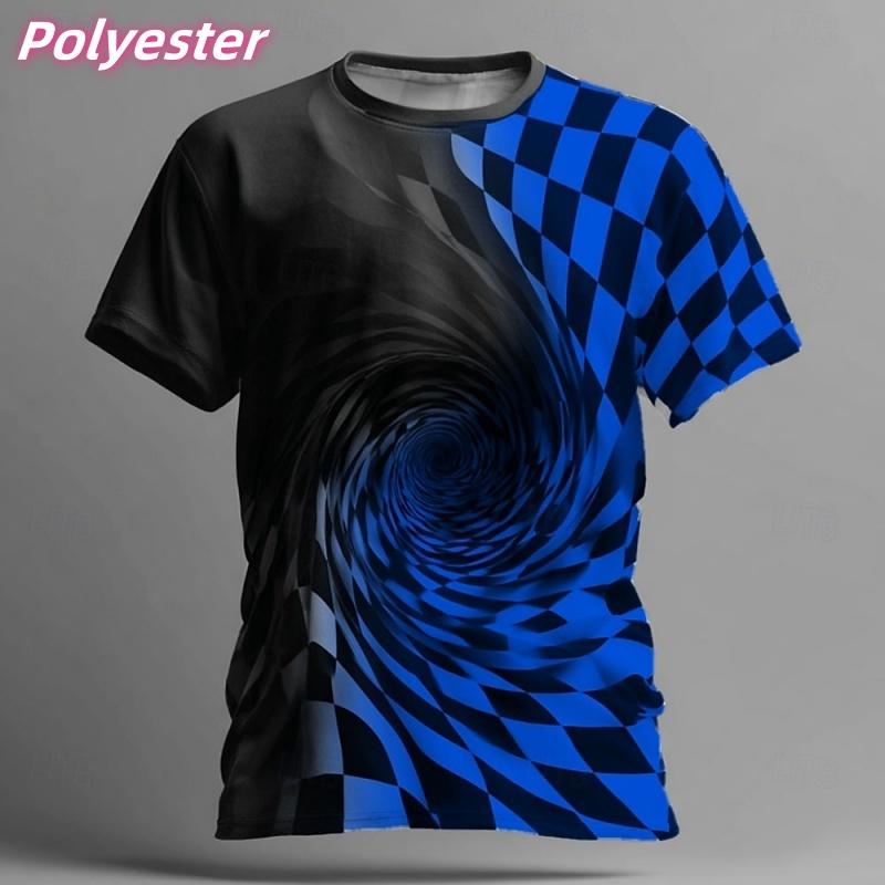 

Мужская футболка с 3D-принтом в виде сетчатого вихря, крутая красочная футболка с узором, летняя модная футболка, повседневный уличный топ свободного кроя с круглым вырезом XS