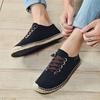 Lace-Up Canvas Shoes Men's Shoes Hand-Sewn Hemp Pope Fisherman Flats Shoes Men Linen Espadrilles