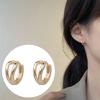 925 Silber Französischer Stil Hohl 18 Karat Gold Creolen für Damen Minimalistischer Klassischer Schmuck