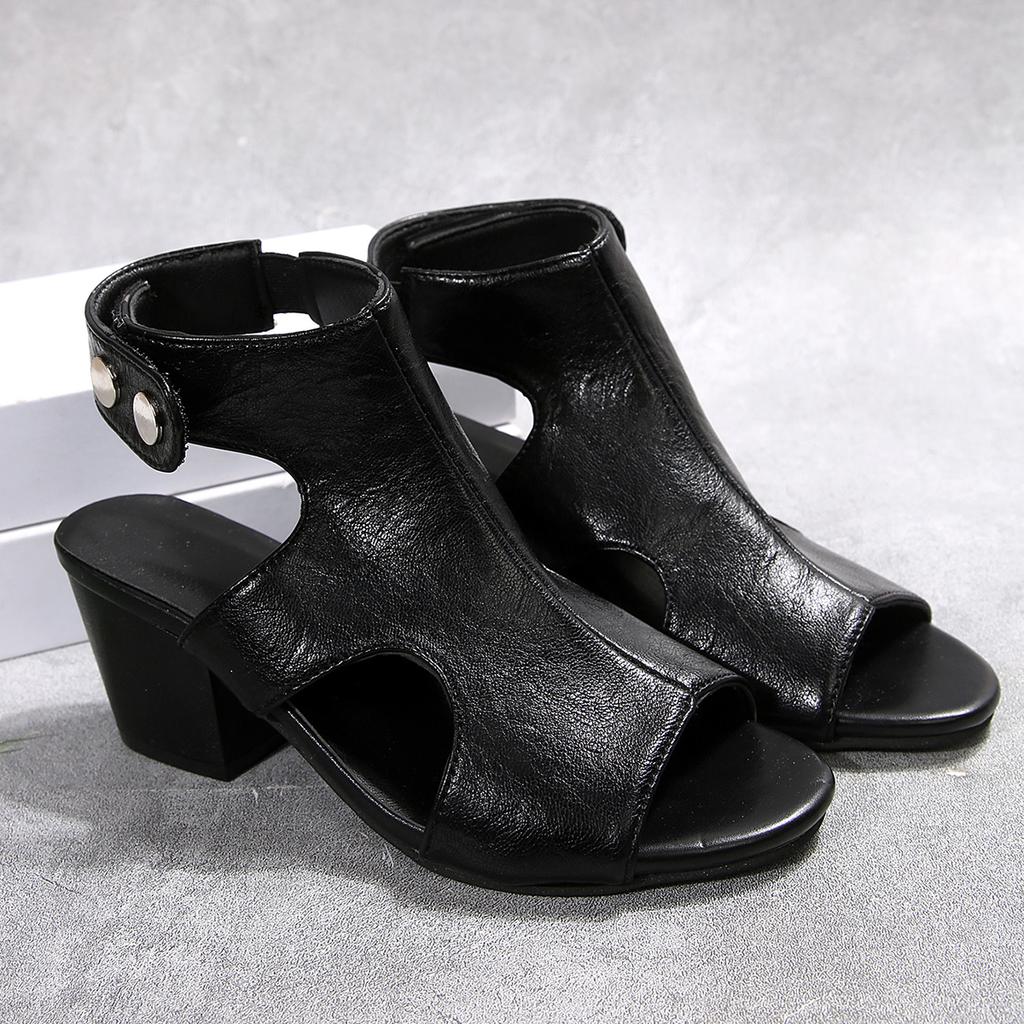 Fashion Girl Thick High Heels Sandals Woman 2025 Summer New Modern Dance High Top Sandals Fashionable Sexy Black Suede Women's Shoes