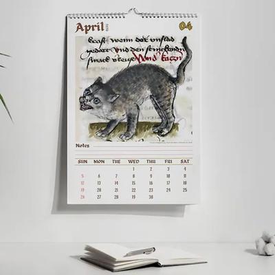Yousheng 2026 Wall Calendar 12-Month Strange Cats In Renaissance Paintings Calendar for Home Office Unique Historical Cat Art Calendar for Cat Lovers
