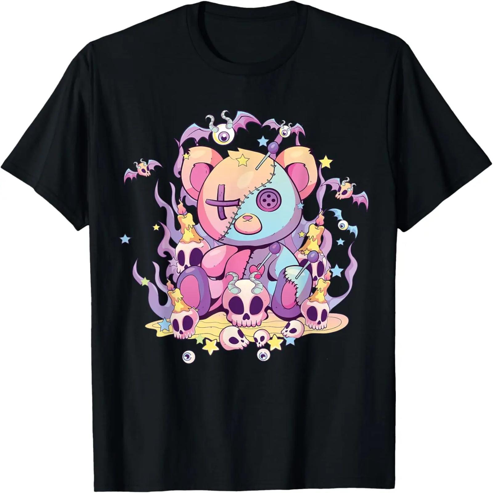 

Пастельно-готический плюшевый мишка кукла вуду милая эстетика для подростков футболка XXXXXL чёрный