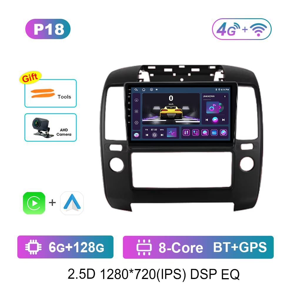 Bluetooth 9'' for NISSAN NAVARA 2006 - 2012 Android OS GPS Car Video Multimedia Player Auto Tools WiFi IPS Screen 4G Cooling Fan
