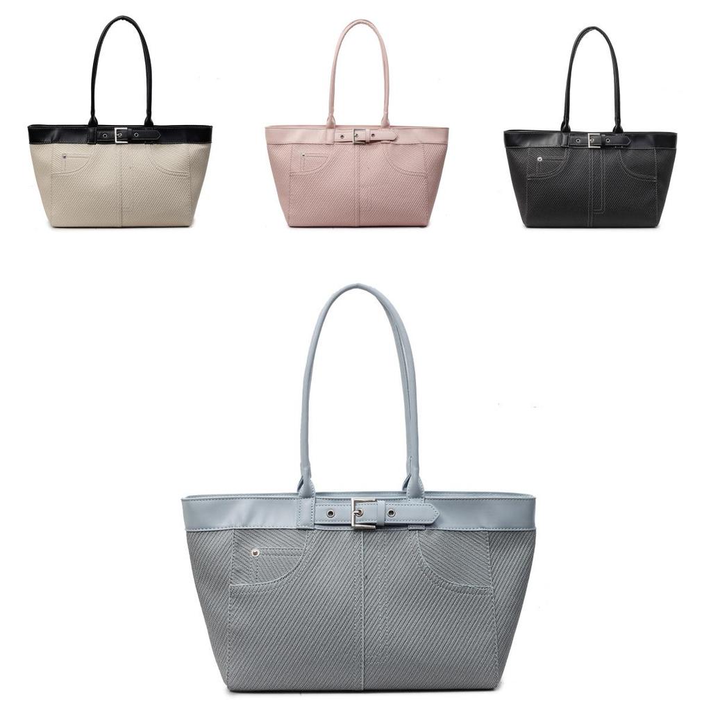 Minimalist Large Capacity Bag For Women With Zipper Closure And Inner Pocket