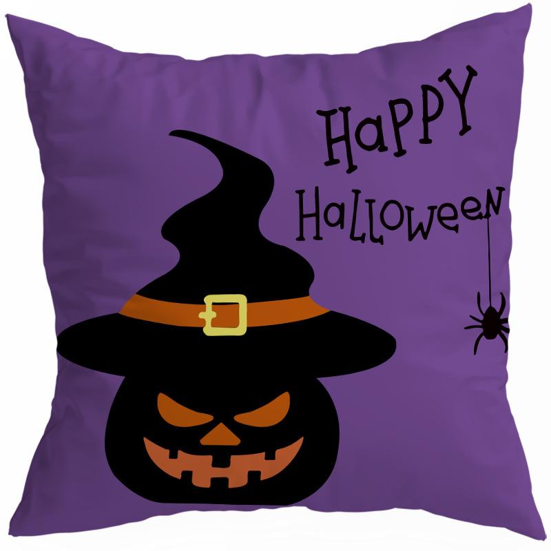 Halloween Horror Pumpkin Witch Moon Decorative Pattern Pillow Cover Bedroom, Living Room, Sofa, Cinema, Car Throw Pillow Cover