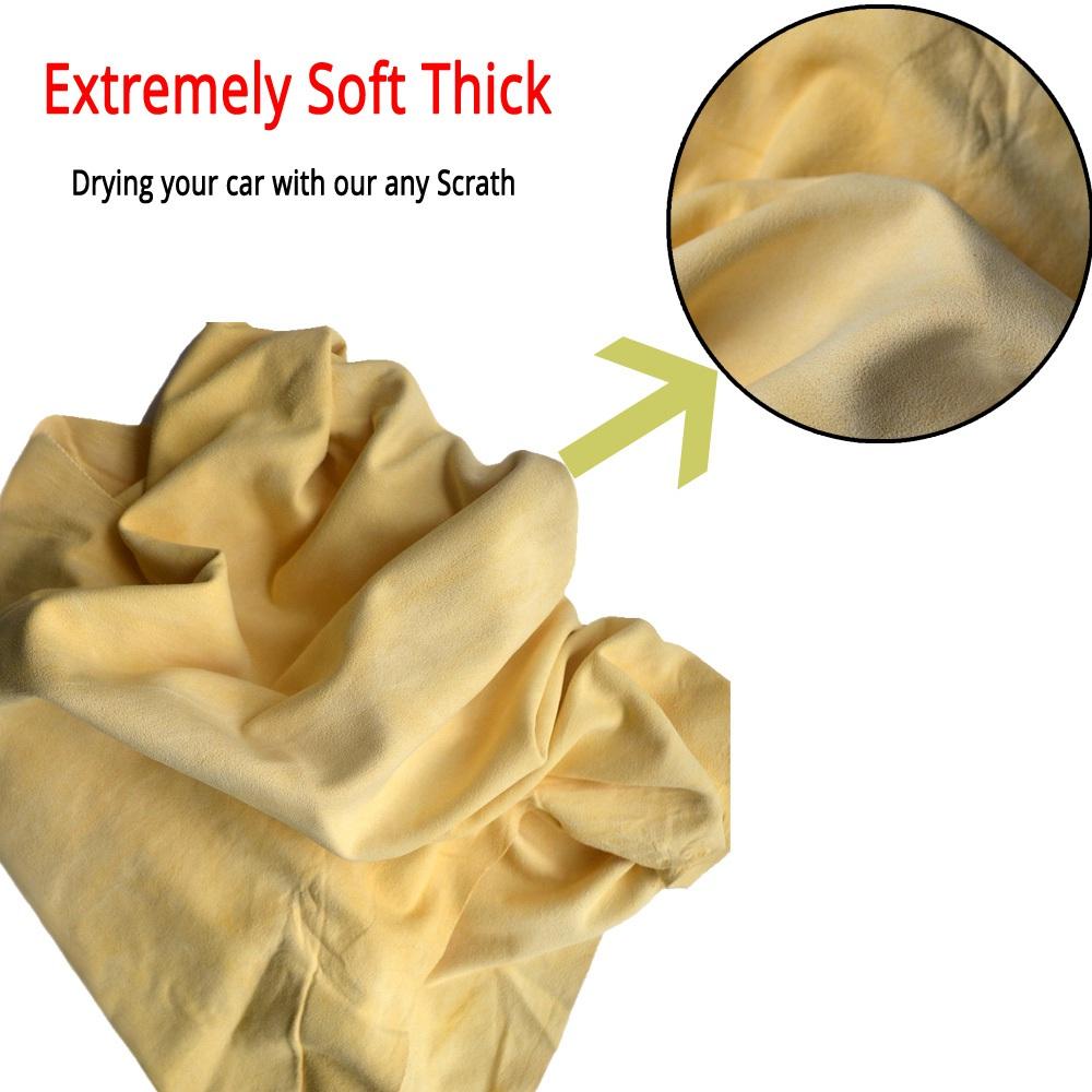 Pflege Extra großes Auto-, KFZ- und Motorrad-Fensterleder, natürlich trocknend, ca. 60 x 90 cm, formfreie Reinigung aus echtem Leder