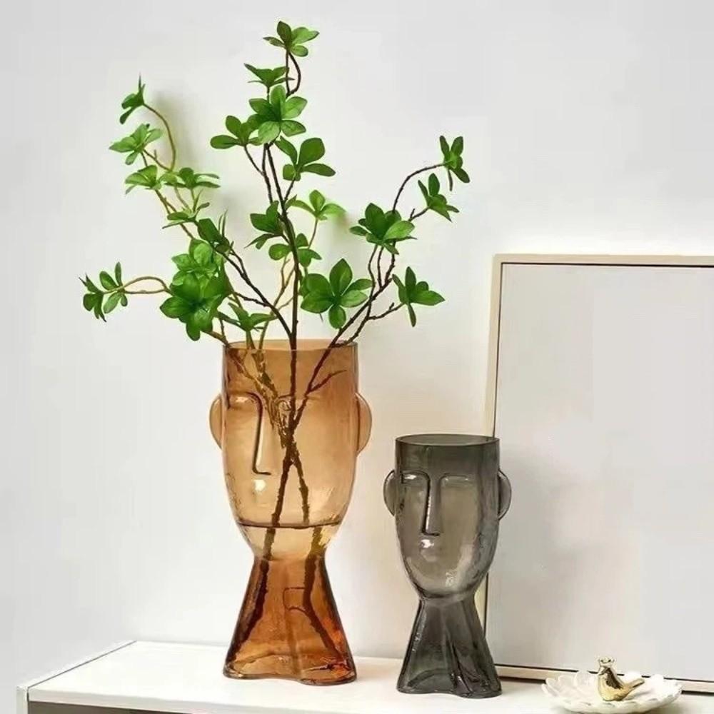 Glass Hydroponic Vase Irregular Shape Abstract Vase Dried Flowers Vase  Living Room