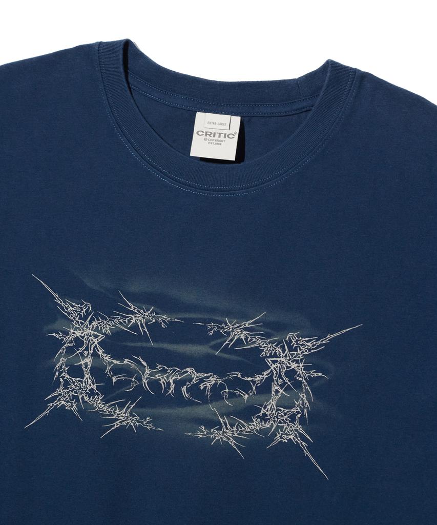 CRITIC Spike Wormhole Spray T-Shirt Navy