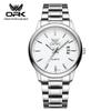 OPK 6010 Men's Quartz Watch Steel  Chain Calendar Display With Luminous Waterproof Oval Case Minimalist Watches Men