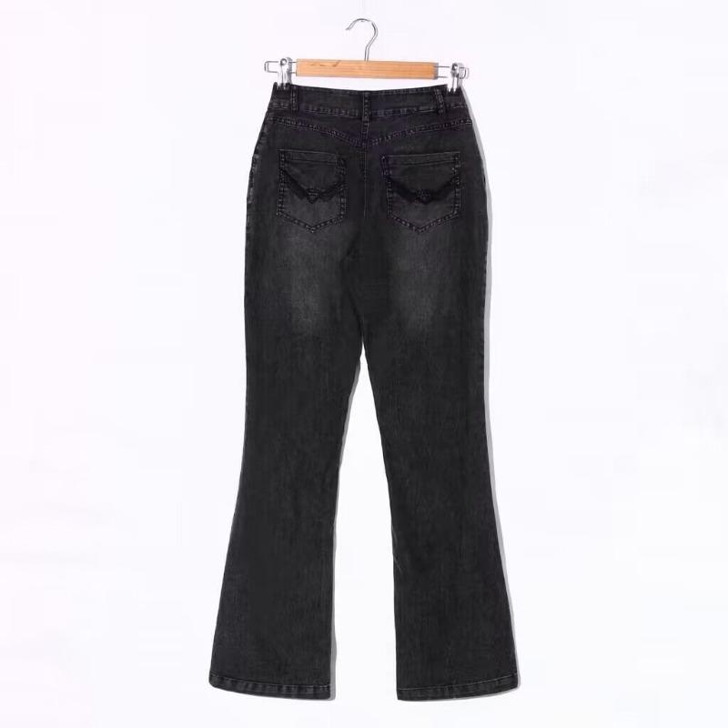 Women's Retro Washed Low Waisted Flared Jeans 2025 New Fashion Casual Wide-leg Pants Female Sexy Denim Street Trousers Y2K Bottoms