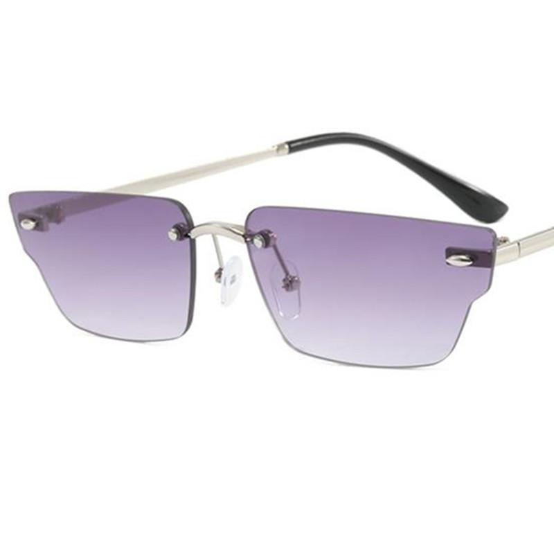 Fashion Sun Glasses Unisex Rimless Anti-UV Spectacles Polygon Eyeglasses Personality Irregular Ornamental Simplity Sunglasses