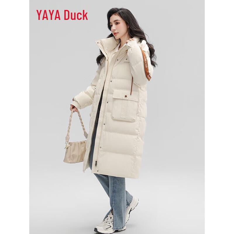 YAYA Women's Patchwork Over-the-Knee Down Jacket