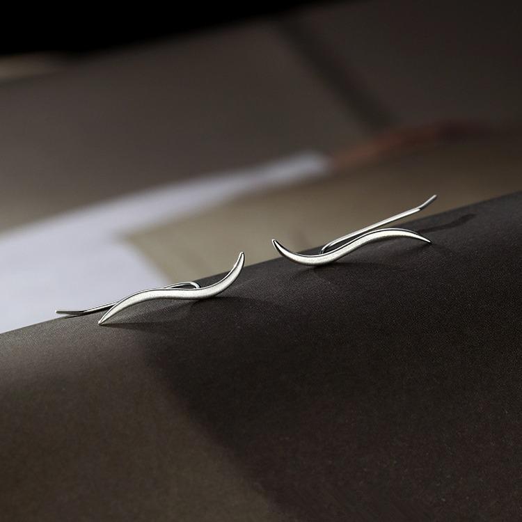 Silver Needle Stud Earrings for Women - Trendy Summer 2022 Design