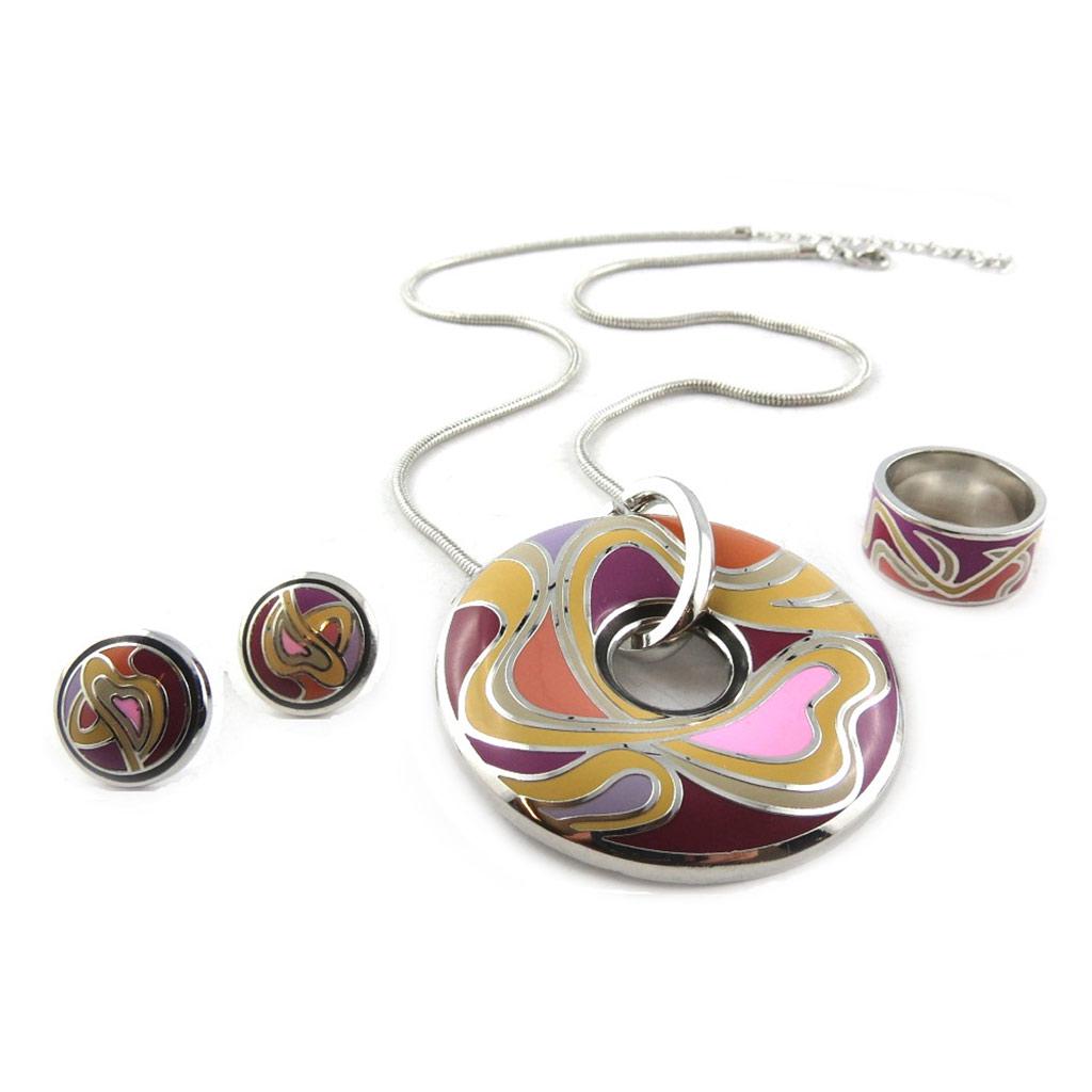 Designerski komplet 'Miro' różowo-fioletowy