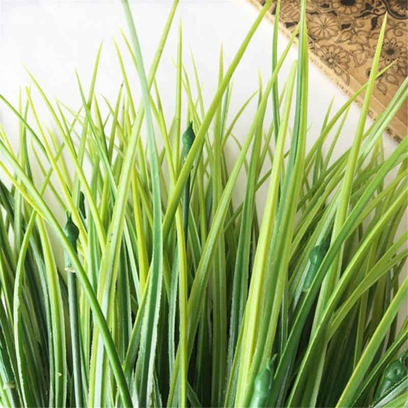 5PCS Artificial Plants Plastic Twigs Green Grass Fake Plants Twigs Leaves Grass Flower Arrangement Wedding Party Home Decor