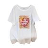 Plus Size Mid-Length Loose Fit Short Sleeve T-Shirt for Women, Slimming Design, Round Neck, Available in 200/300/350 Jin 
