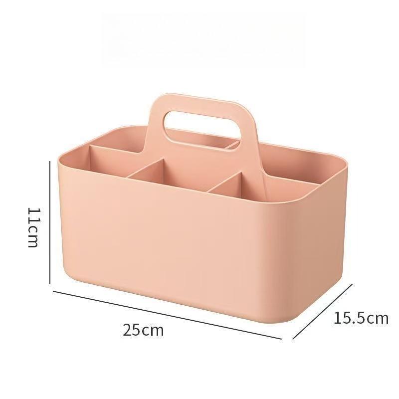 

Mark Pen Storage Box Hand-held Large Capacity Children s Desk Watercolor Painting Brushes Pencils Stationery рожевий