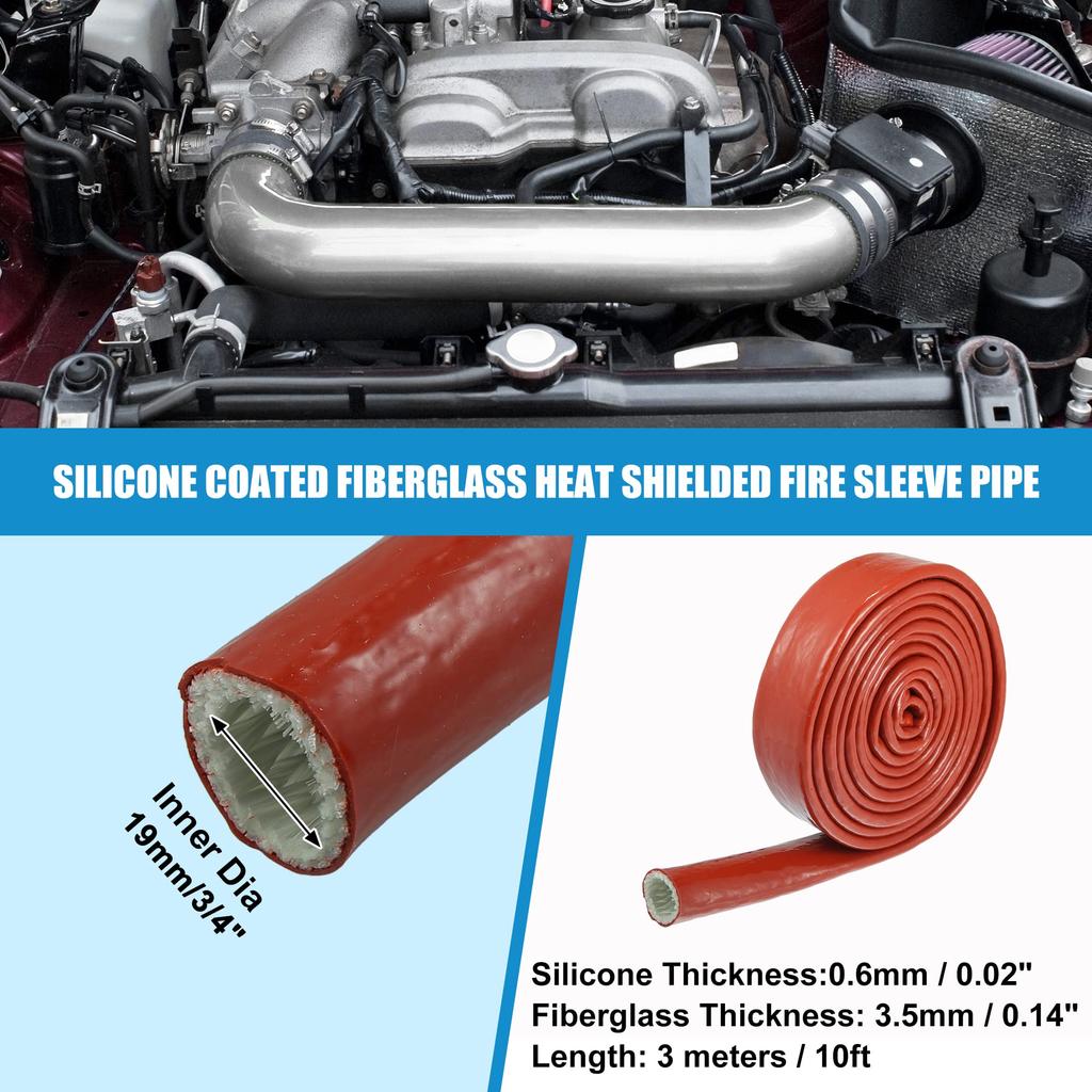 X AUTOHAUX Fuel Hose Protective Cover for Cars, Insulation Pipe, Protective Cover, Heat Shield
