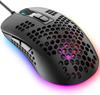 MAMBASNAKE 383 Wired Lightweight Honeycomb 4RGB 2400DPI Compatible with USB Optical Computer Mouse with Japanese Instruction Manual Ultra-lightweight