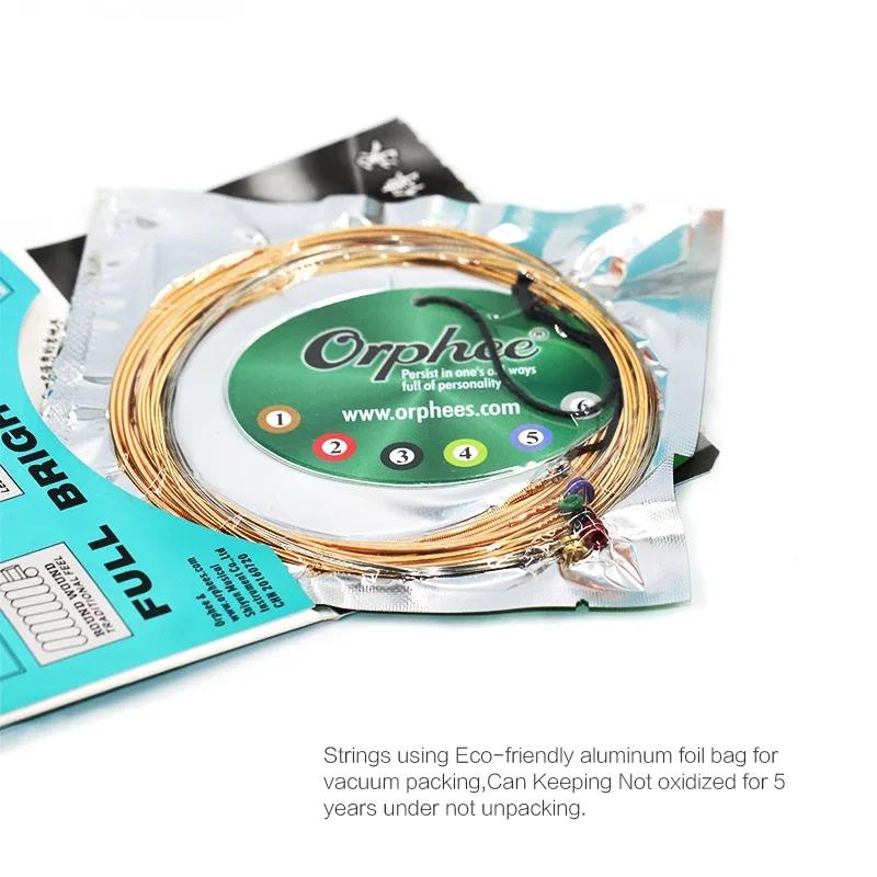 Orphee QA Acoustic Guitar Strings High Carbon Steel Hexagonal Core Nano Coating Brass Wound String Guitar Parts & Accessory