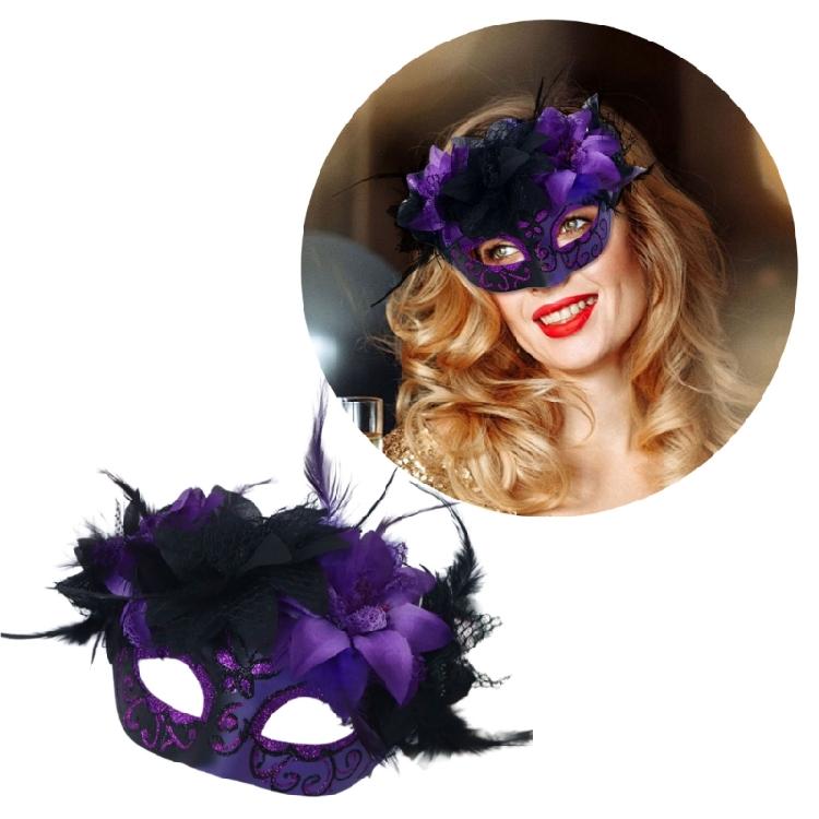 Máscara de Plumas Máscara de Mascarada Máscara de Media Cara Máscara de Plumas Cosplay para Hombres Mujeres Mascarada Halloween Cosplay