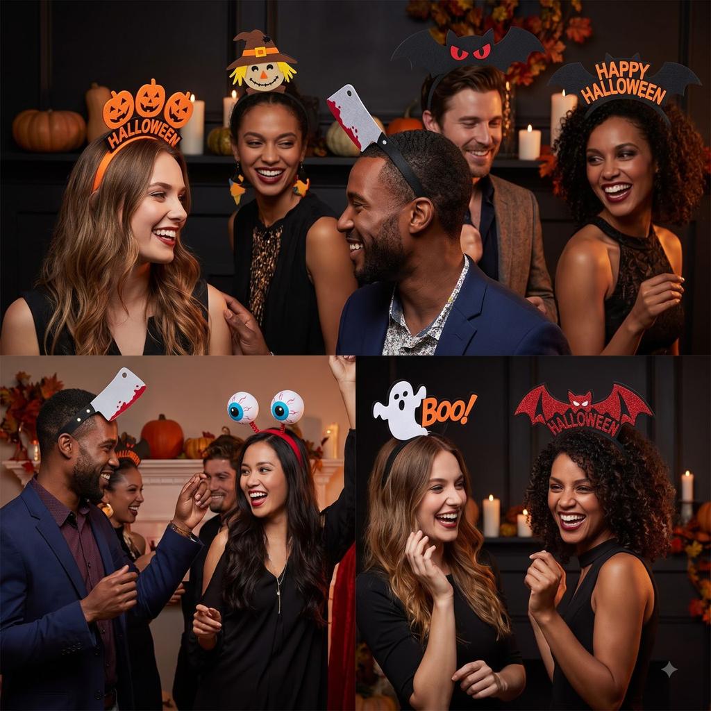 Halloween Party Headband for Women Men, Funny Costume Hair Accessory for Dress Up