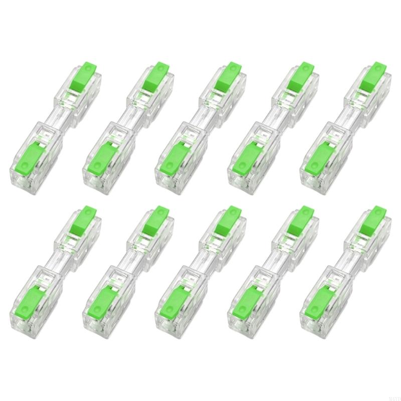 10Pcs Quick Connection Wire Terminals for 0.5-4Mm² Hard & 0.5-2.5Mm² Soft Cables with Push Button Design Easy Installation M4YD