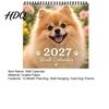Wall Hanging Planner 2027 Pomeranians Calendar Cute Dog Square Monthly Spiral Binding Gift for Lovers 12 Month Home Office Lover Gifts Thick Paper