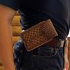 TOURBON Genuine Leather Smartphone Smartphone Belt Holster for Slim Waist Pouch with Belt Loop Case, Men,