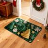 Christmas Floor Mat 3D Effect Pattern Doormat Santa Welcome Mat Non-Slip Xmas Tree Snowman Floor Rug for Entryway Porch Bathroom Holiday Home