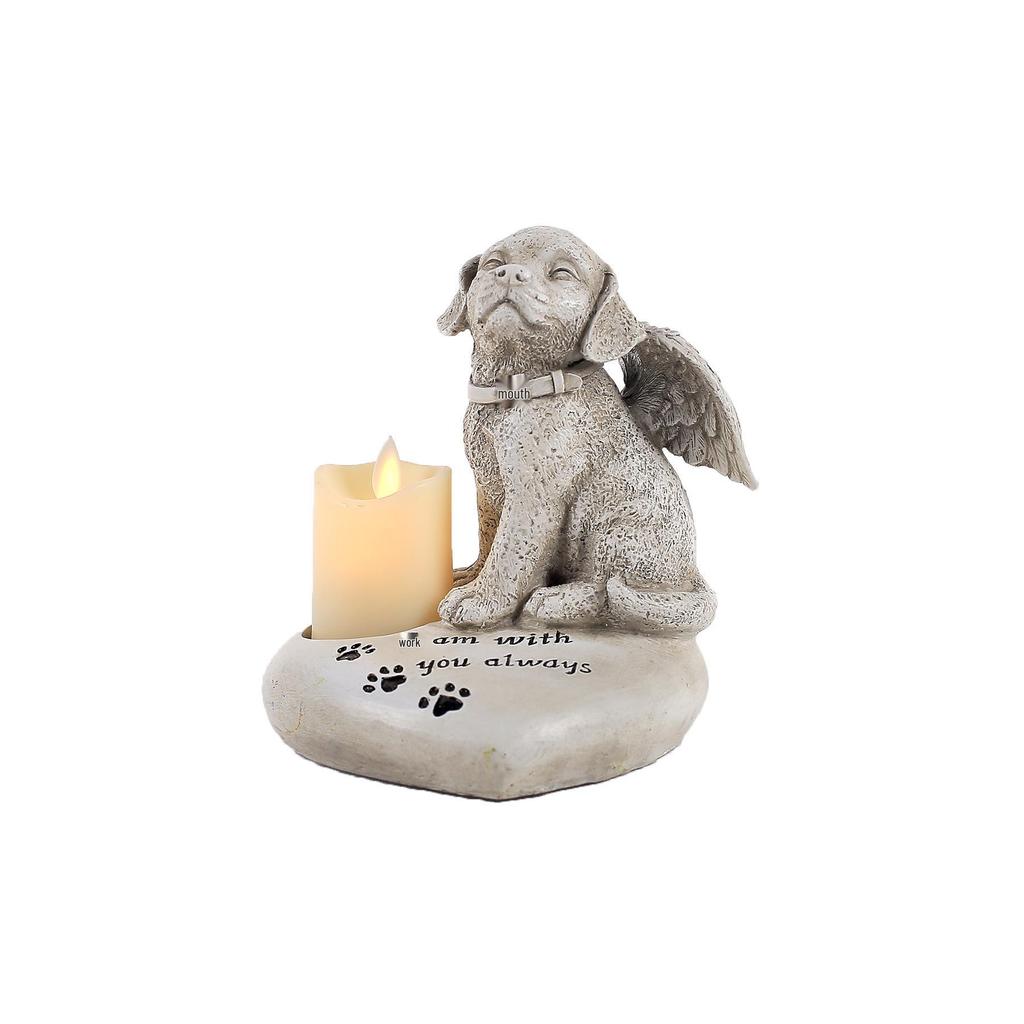 Pet Angel Dog Gravestone: Resin Garden Statue Ornament