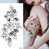 1 Stück Sexy Schwarze Blume Temporäre Fake Tattoo Aufkleber für Frauen Mädchen Falsche Tattoos DIY Wassertransfer Tattoos Körperkunst Make-up
