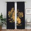 Koi Vorhänge im chinesischen Stil für Schlafzimmer Verdunkelungsvorhang für Raum 2 Paneele Halloween Dekoration Heim-Innenvorhänge Raumteiler