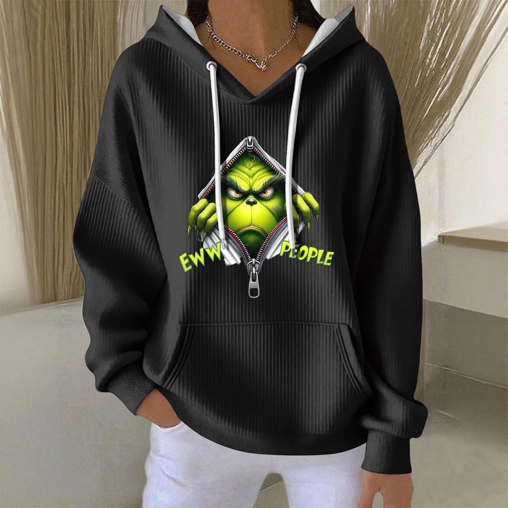 Women's Fashion Casual Christmas Angel Print Pullover Long-Sleeve Sweatshirt