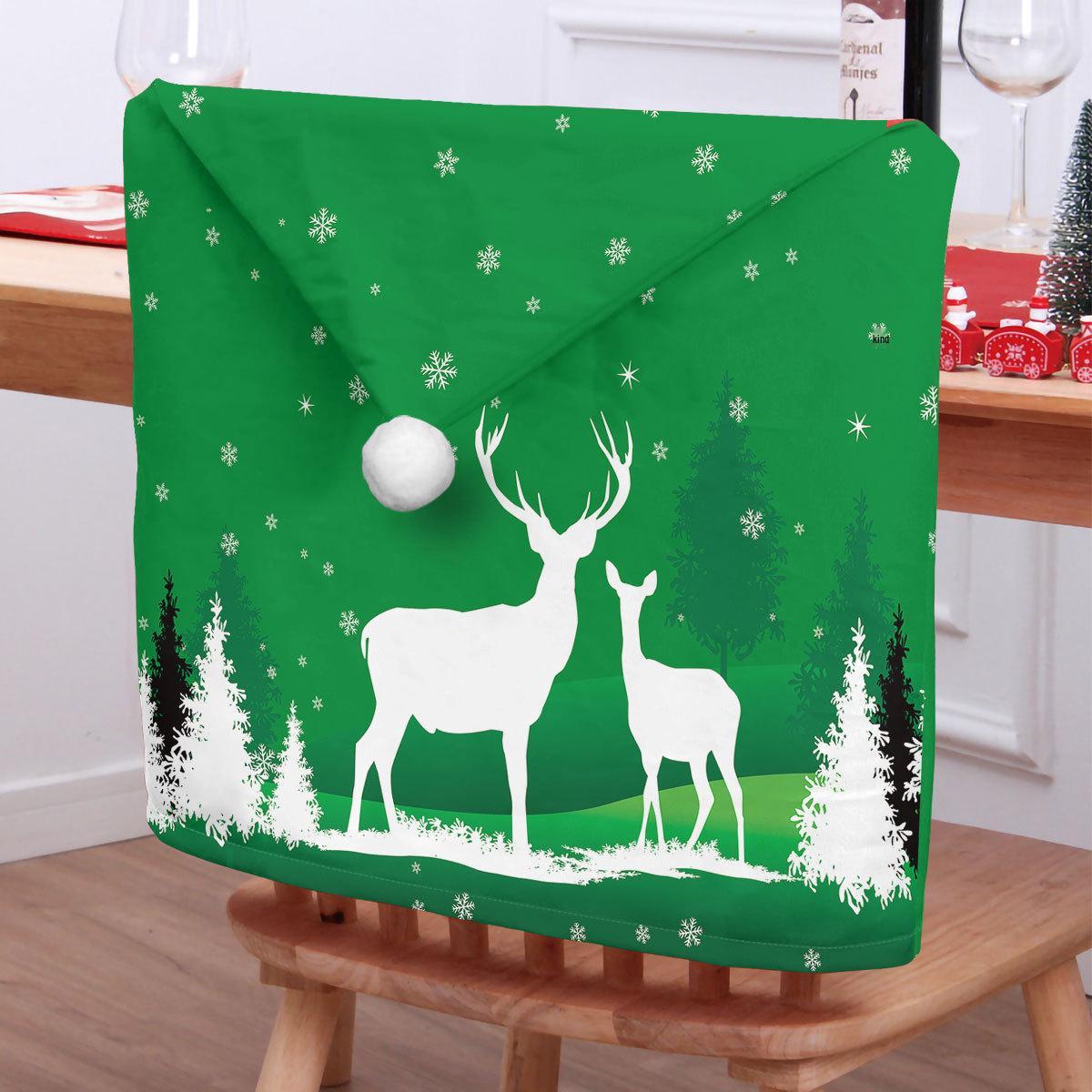 Santa Claus Cartoon Chair Cover for Christmas Decorations 50x60