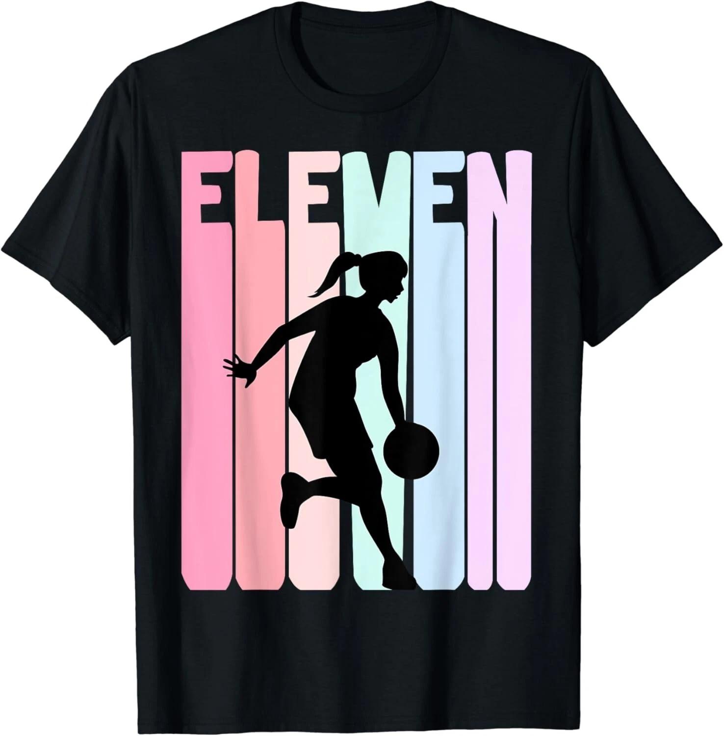 

11th Birthday Retro Basketball Player 11 Years Old Girls Gift Unisex T-Shirt 3XL