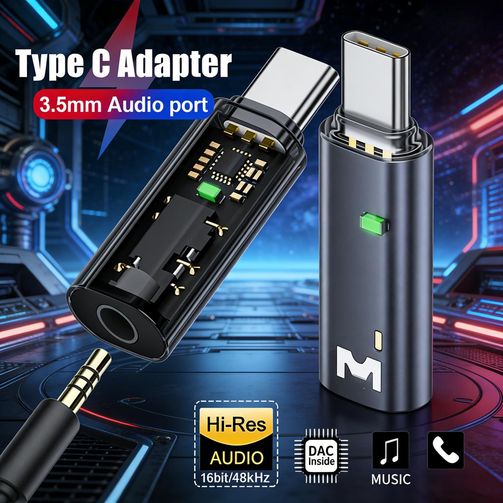 Type-C to 3.5 mm Jack Audio Adapter 3.5mm Aux Adapter TypeC Earphone Converter For Iphone15